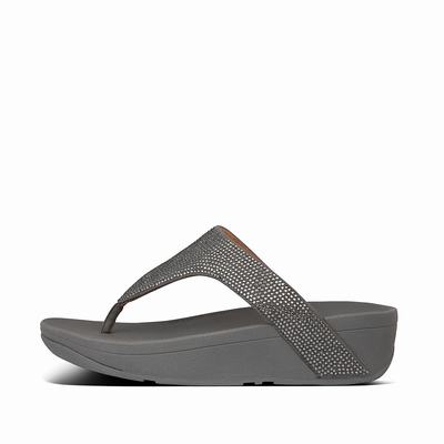 Fitflop Lottie Shimmercrystal Toe-Post - Sandalen Damen - Grau (BWJ680279)